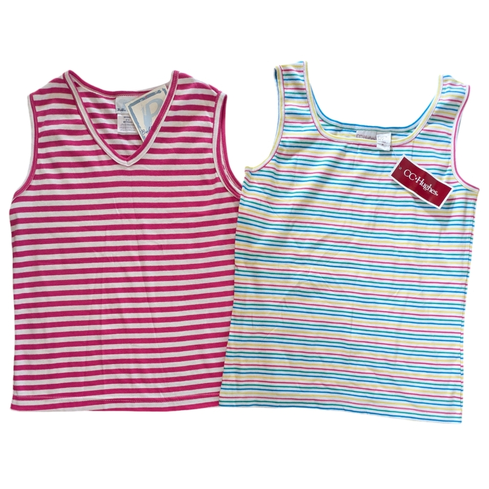 90s Style Lots of 2 New Women's Cotton Tank Top Size M
